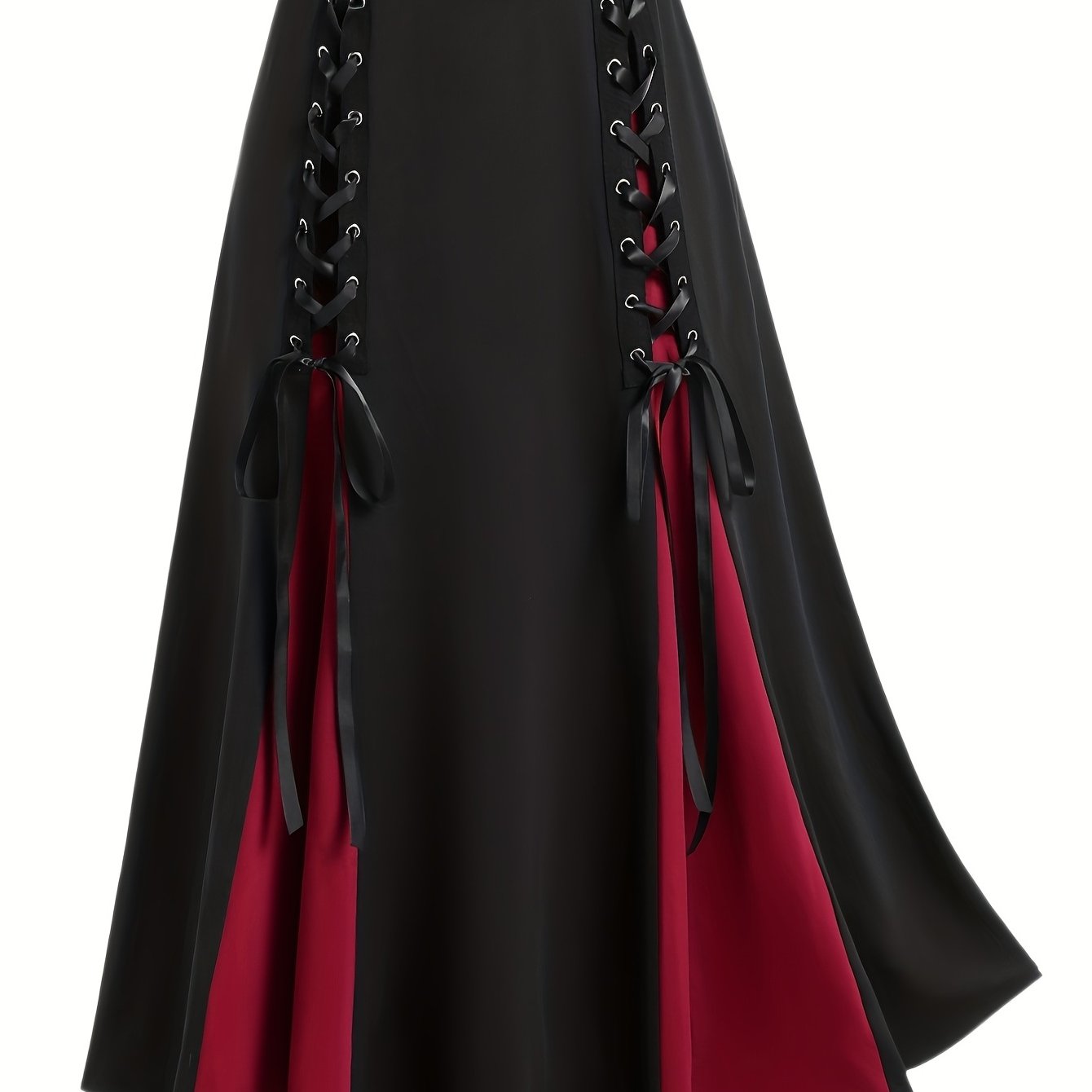 Vintage Colorblock Pleated Tie Front Skirt, Casual High Waist Skirt For Spring & Summer, Women's Clothing